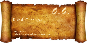 Oskó Olga névjegykártya